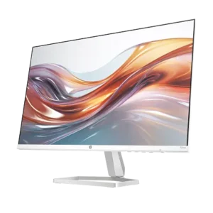 HP 524sa Series 5 23.8" FHD Monitor, Integrated Speakers, White Color, Connectivity: 1 VGA, 1 HDMI 1.4, 1 3.5 mm Audio Jack (Audio Out), 1 3.5 mm Audio Jack (Audio In) - 94C36AS