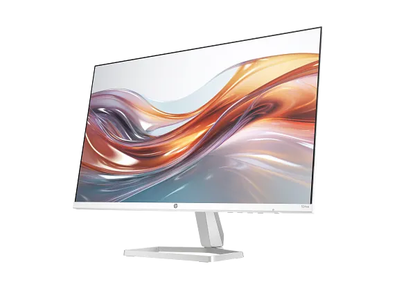 HP 524sa Series 5 23.8" FHD Monitor, Integrated Speakers, White Color, Connectivity: 1 VGA, 1 HDMI 1.4, 1 3.5 mm Audio Jack (Audio Out), 1 3.5 mm Audio Jack (Audio In) - 94C36AS