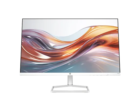 HP 524sa Series 5 23.8" FHD Monitor, Integrated Speakers, White Color, Connectivity: 1 VGA, 1 HDMI 1.4, 1 3.5 mm Audio Jack (Audio Out), 1 3.5 mm Audio Jack (Audio In) - 94C36AS - Image 2