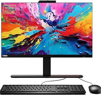 Lenovo ThinkCentre M90a All-in-One Business Computer, 23.8" FHD Display, Intel Core i5-10400 Processor, Webcam, Ethernet, SD Card Reader, USB-C, 6 USB Type-A, Windows 11 Pro (16GB RAM | 512GB SSD)