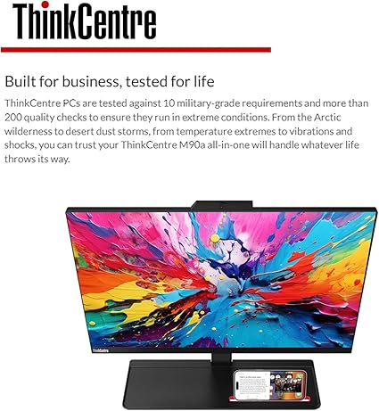 Lenovo ThinkCentre M90a All-in-One Business Computer, 23.8" FHD Display, Intel Core i5-10400 Processor, Webcam, Ethernet, SD Card Reader, USB-C, 6 USB Type-A, Windows 11 Pro (16GB RAM | 512GB SSD) - Image 2
